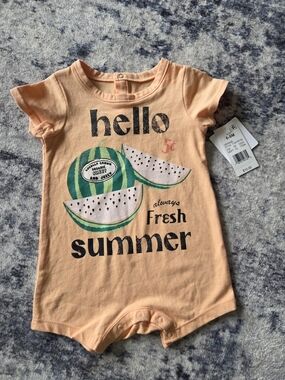 Grayson Mini Peach Baby Onesie with Graphic